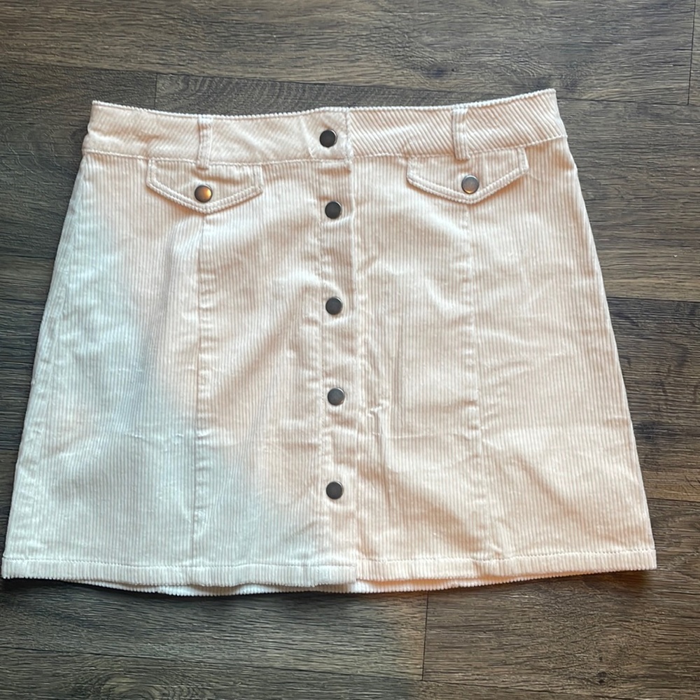 Love Tree- Corduroy Cream Skirt- Size Large